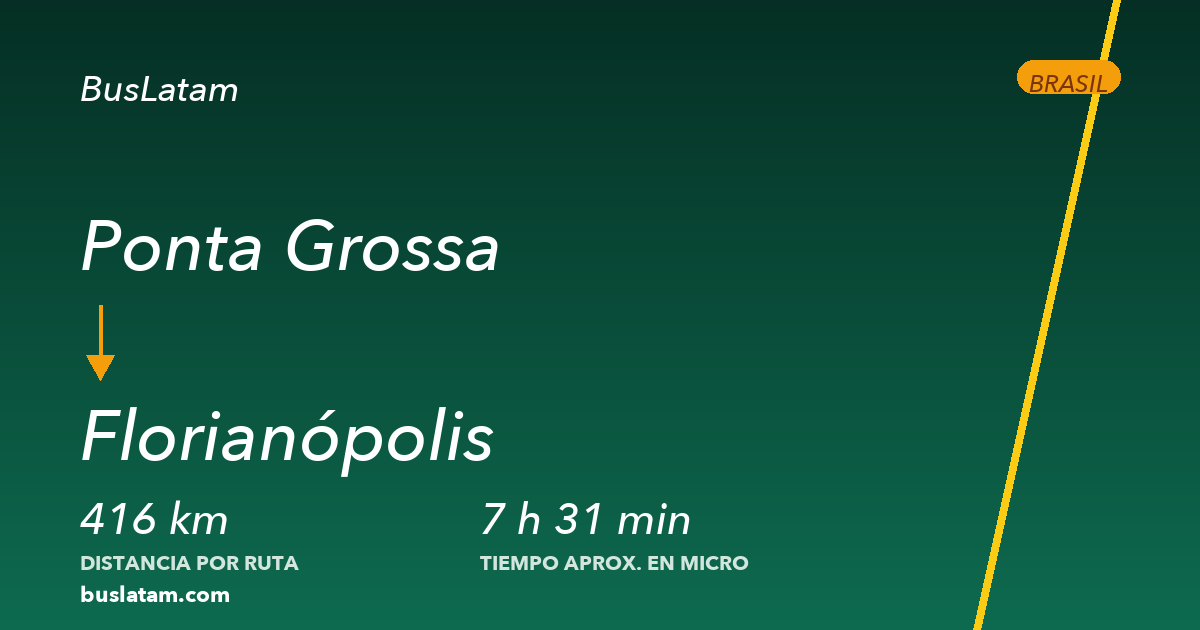 Ponta Grossa para Florianópolis de ônibus · BusLatam