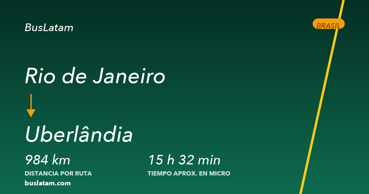 Rio de Janeiro para Uberlândia de ônibus · BusLatam